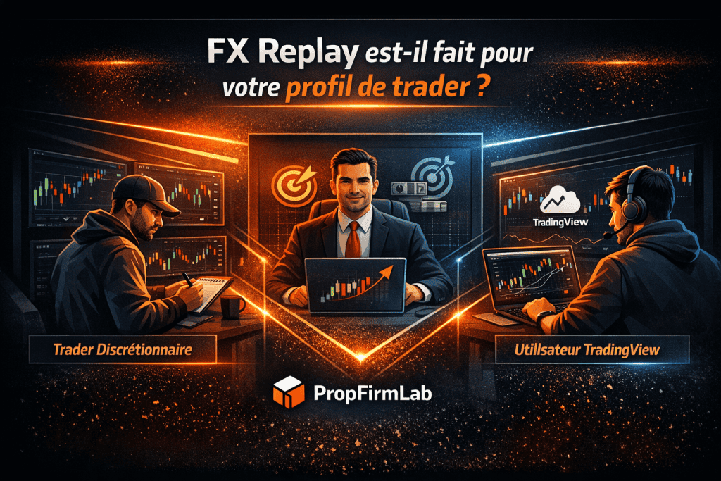 FX Replay pour quel profil de trader : traders discrétionnaires, candidats prop firms et utilisateurs TradingView
