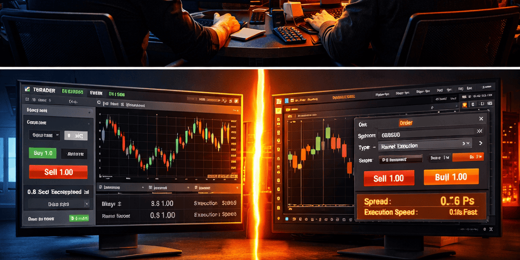 Comparaison des plateformes cTrader et MT5 pour trading en prop firm avec focus sur l’exécution et les spreads