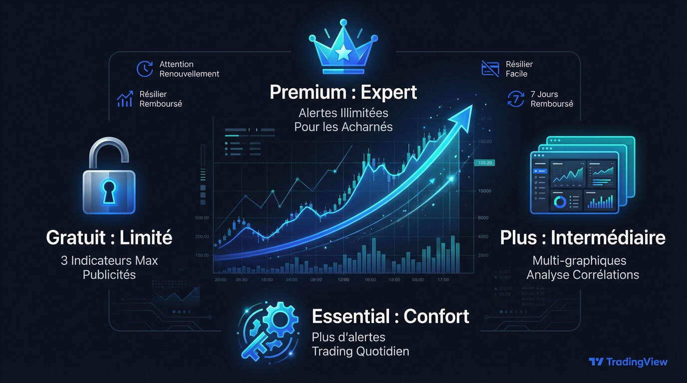 Comparatif des tarifs et fonctionnalités des abonnements TradingView