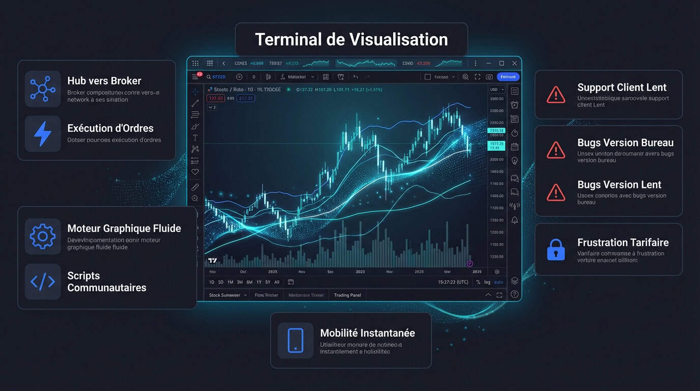 Interface de terminal de visualisation financière TradingView en 2026